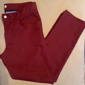 Peter Millar Maroon Performance Five-Pocket Pant

Size: 34/30